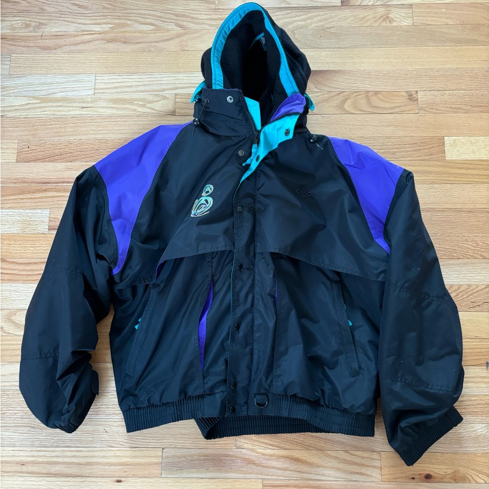 Vintage Disney Lined Hooded Jacket Button & Zip Men’s Size XXL